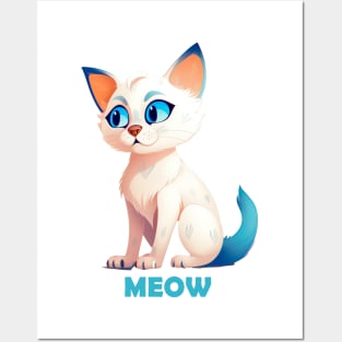 warm cat meow Posters and Art